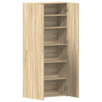 Produktbild för Skoskåp med hylla Brun 80 x 35.5 x 180 cm Konstruerat trä