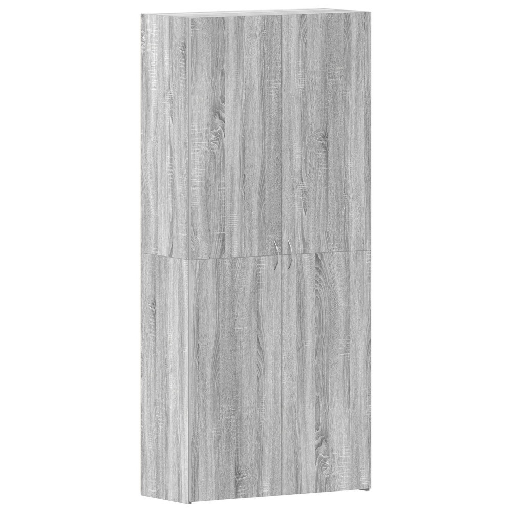 Produktbild för Skoskåp med hylla Grå 80 x 35.5 x 180 cm Konstruerat trä