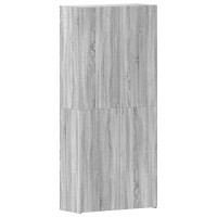 Produktbild för Skoskåp med hylla Grå 80 x 35.5 x 180 cm Konstruerat trä