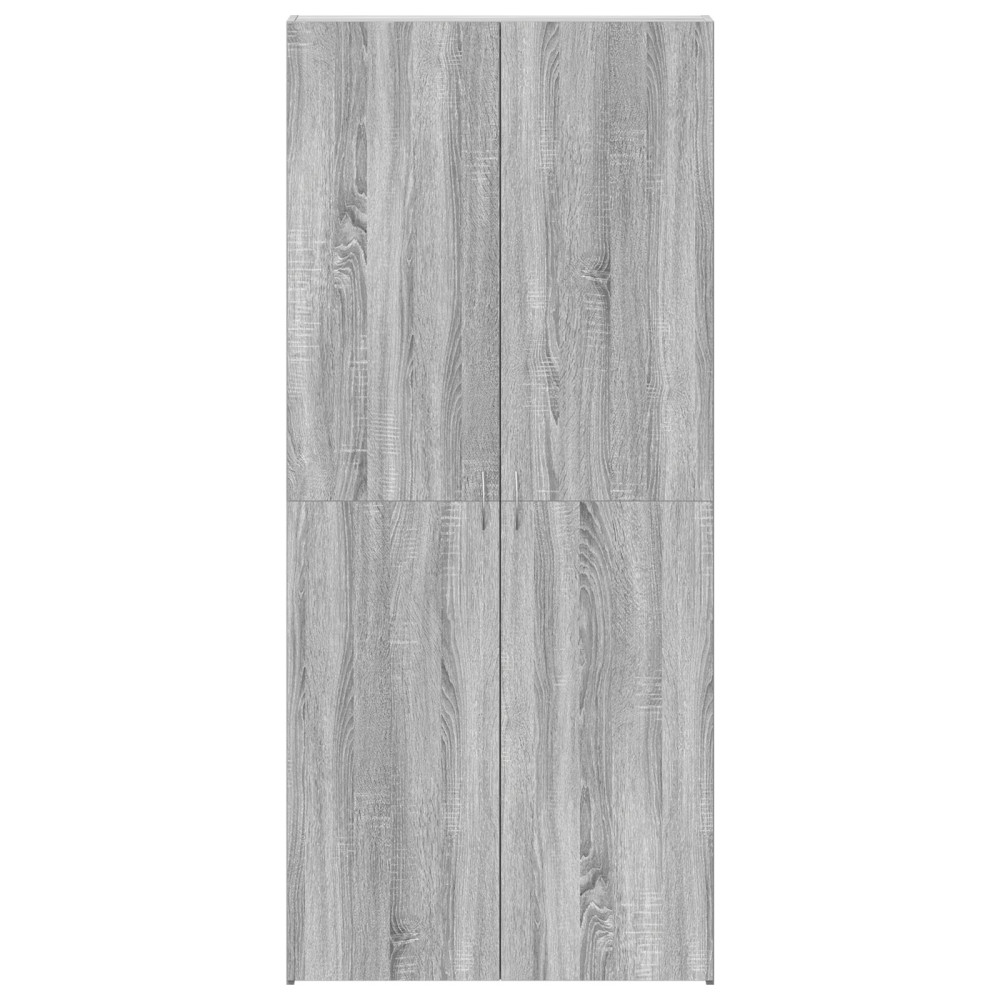 Produktbild för Skoskåp med hylla Grå 80 x 35.5 x 180 cm Konstruerat trä