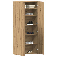 Produktbild för Skoskåp med hylla Brun 80 x 35.5 x 180 cm Konstruerat trä