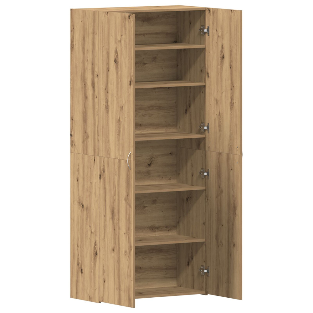 Produktbild för Skoskåp med hylla Brun 80 x 35.5 x 180 cm Konstruerat trä