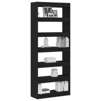 Produktbild för Bokskåp med hylla Svart Ek 80 x 30 x 198 cm Konstruerat trä