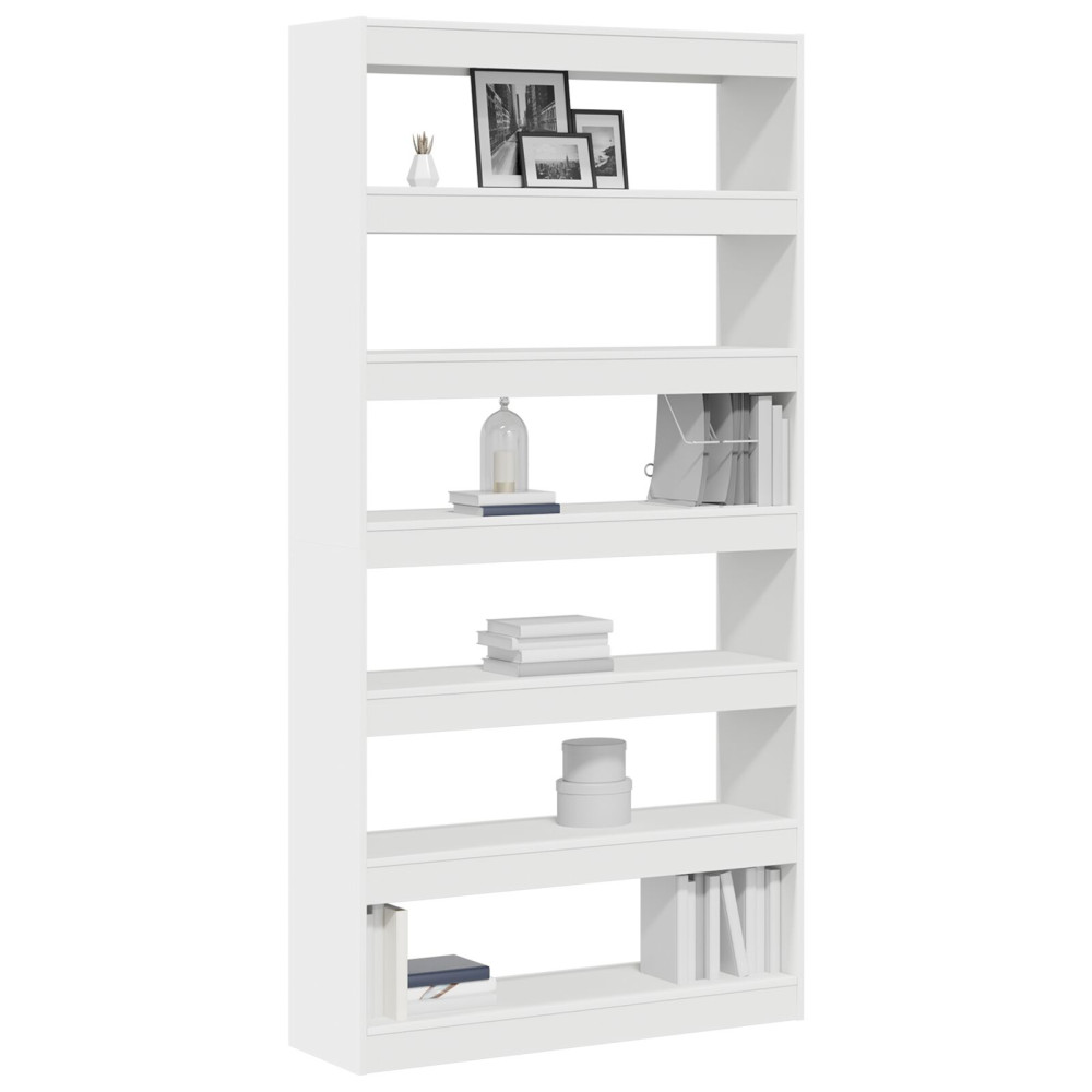 Produktbild för Bokskåp Vit 100 x 30 x 198 cm Konstruerat trä