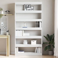 Produktbild för Bokskåp Vit 100 x 30 x 198 cm Konstruerat trä