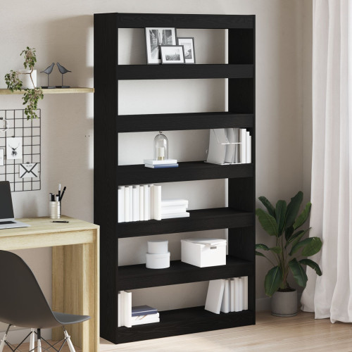 vidaXL Bokskåp Svart Ek 100 x 30 x 198 cm Konstruerat trä