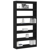 Produktbild för Bokskåp Svart Ek 100 x 30 x 198 cm Konstruerat trä