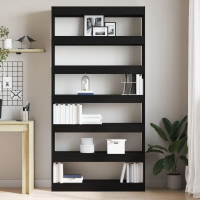 Produktbild för Bokskåp Svart Ek 100 x 30 x 198 cm Konstruerat trä