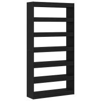 Produktbild för Bokskåp Svart Ek 100 x 30 x 198 cm Konstruerat trä