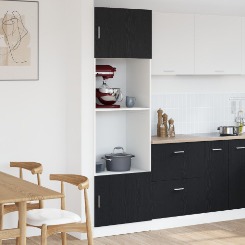vidaXL Hängande skåp Svart Ek 60 x 57 x 207 cm Konstruerat trä