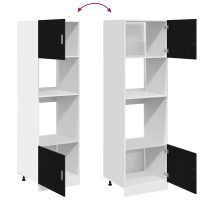 Produktbild för Hängande skåp Svart Ek 60 x 57 x 207 cm Konstruerat trä