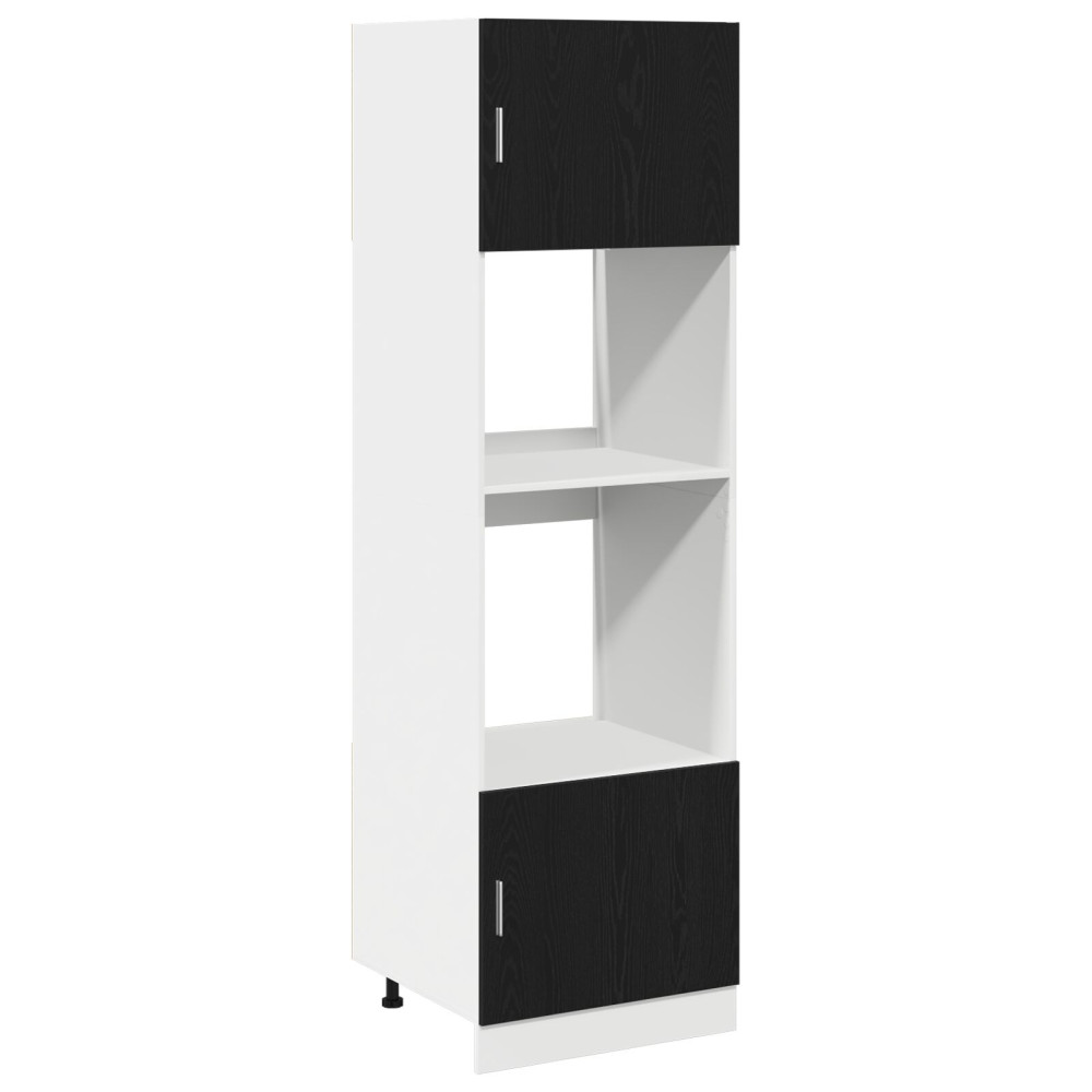 Produktbild för Hängande skåp Svart Ek 60 x 57 x 207 cm Konstruerat trä