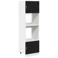 Produktbild för Hängande skåp Svart Ek 60 x 57 x 207 cm Konstruerat trä