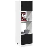 Produktbild för Hängande skåp Svart Ek 60 x 57 x 207 cm Konstruerat trä