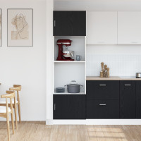 Produktbild för Hängande skåp Svart Ek 60 x 57 x 207 cm Konstruerat trä