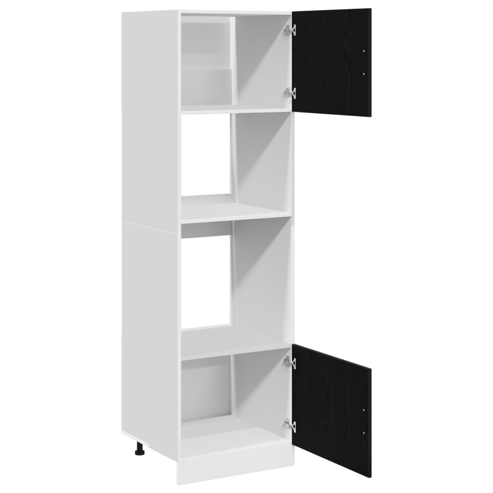 Produktbild för Hängande skåp Svart Ek 60 x 57 x 207 cm Konstruerat trä