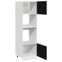 Produktbild för Hängande skåp Svart Ek 60 x 57 x 207 cm Konstruerat trä