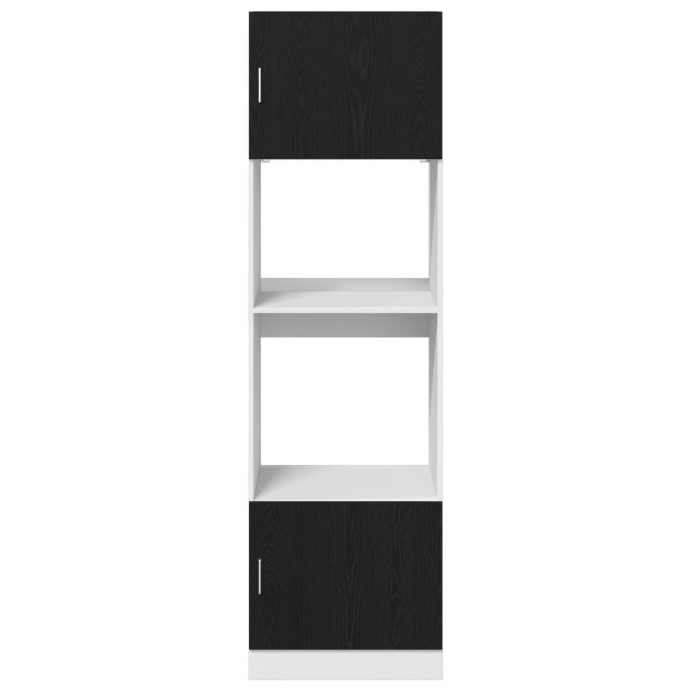 Produktbild för Hängande skåp Svart Ek 60 x 57 x 207 cm Konstruerat trä