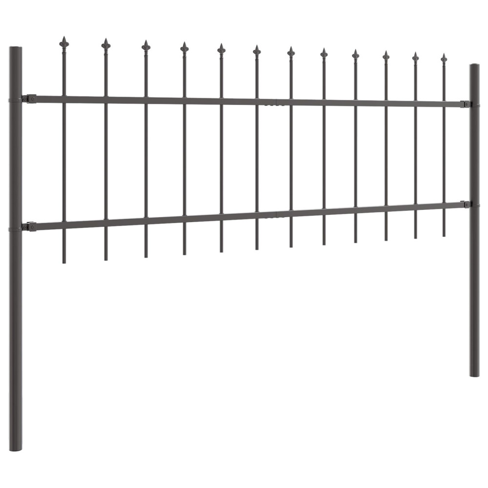 Produktbild för Trädgårdsstängsel 6 pcs Grå 10,2 x 0,6 m Pulverlackerad stål