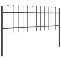 Produktbild för Trädgårdsstängsel 6 pcs Grå 10,2 x 0,6 m Pulverlackerad stål