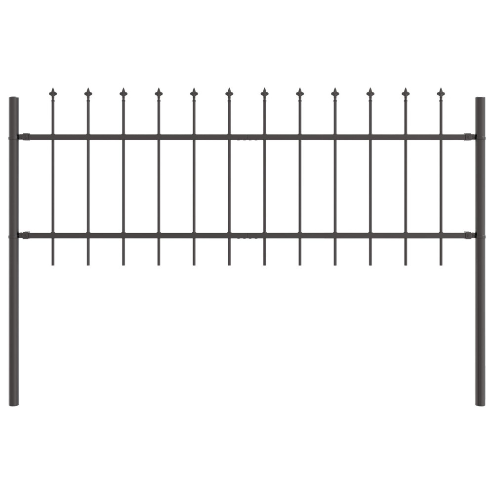Produktbild för Trädgårdsstängsel 6 pcs Grå 10,2 x 0,6 m Pulverlackerad stål