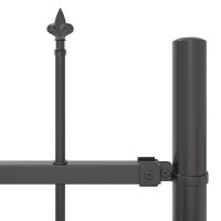 Produktbild för Trädgårdsstängsel 6 pcs Grå 10,2 x 0,6 m Pulverlackerad stål