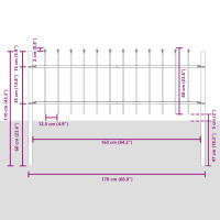 Produktbild för Trädgårdsstängsel 6 pcs Grå 10,2 x 0,6 m Pulverlackerad stål