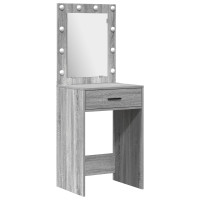 Produktbild för Smyckebord med låda 2 pcs Grå 50 x 41 x 135 cm Konstruerat trä