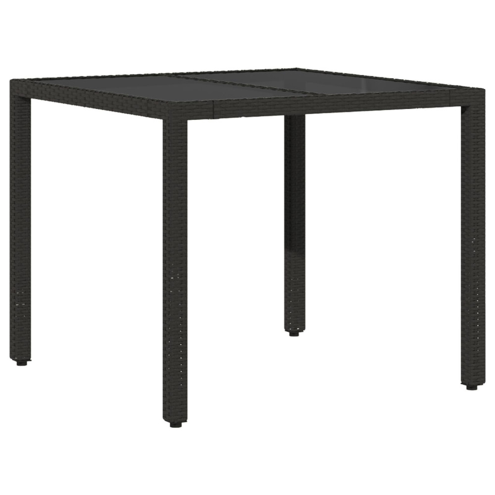 Produktbild för Trädgårdsmöbelset 5 pcs Svart konstrotting