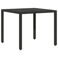Produktbild för Trädgårdsmöbelset 5 pcs Svart konstrotting