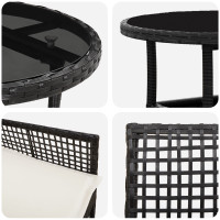 Produktbild för Trädgårdsmöbelset 3 pcs Svart konstrotting