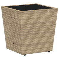 Produktbild för Trädgårds Bistro Set 3 pcs Beige konstrotting
