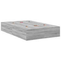 Produktbild för Förvaringssängram med låda Grå Sonoma 120 cm Konstruerat trä