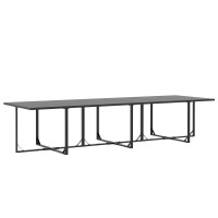 Produktbild för Trädgårdsmöbelset 7 pcs Svart Stål