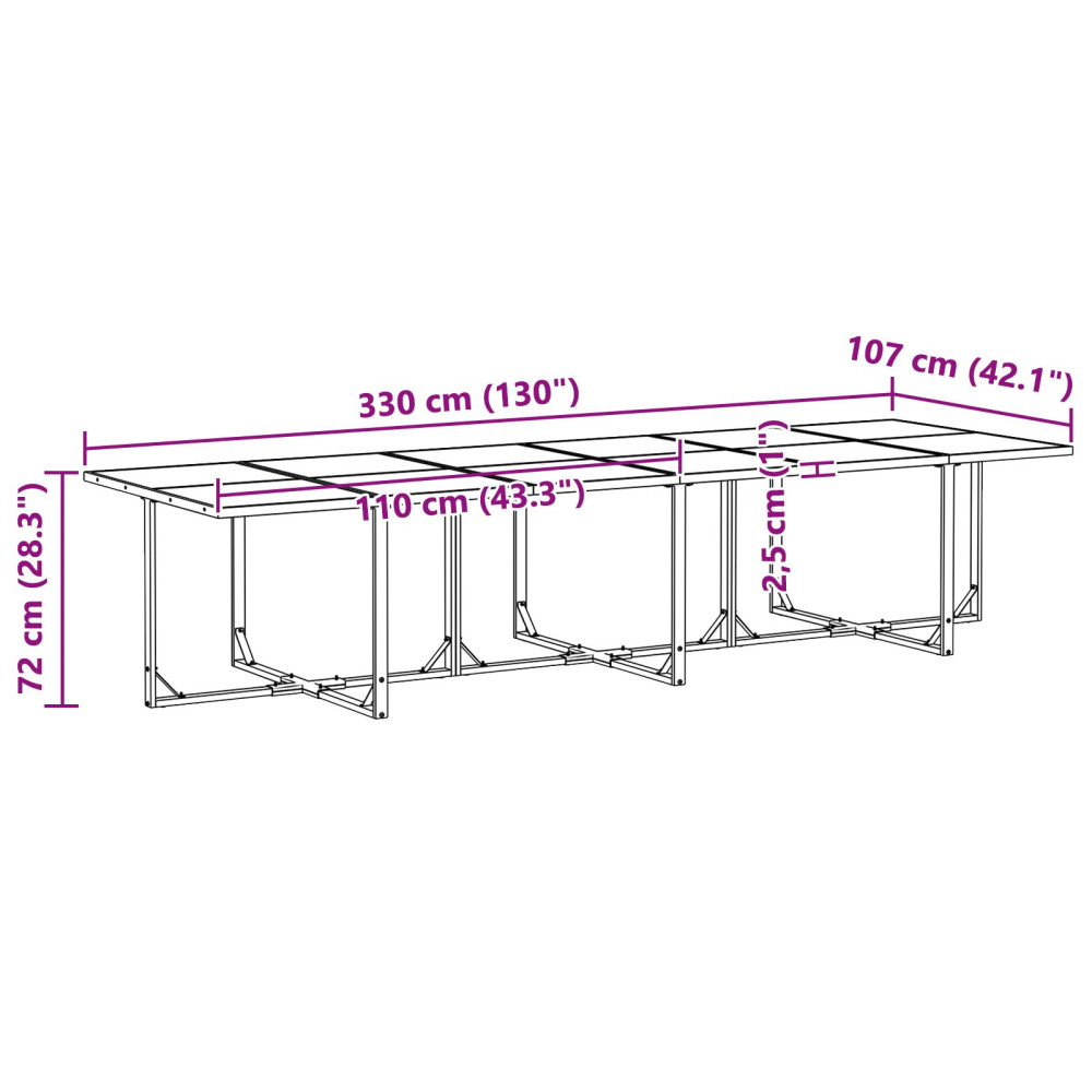 Produktbild för Trädgårdsmöbelset 7 pcs Svart Stål