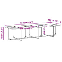 Produktbild för Trädgårdsmöbelset 7 pcs Svart Stål