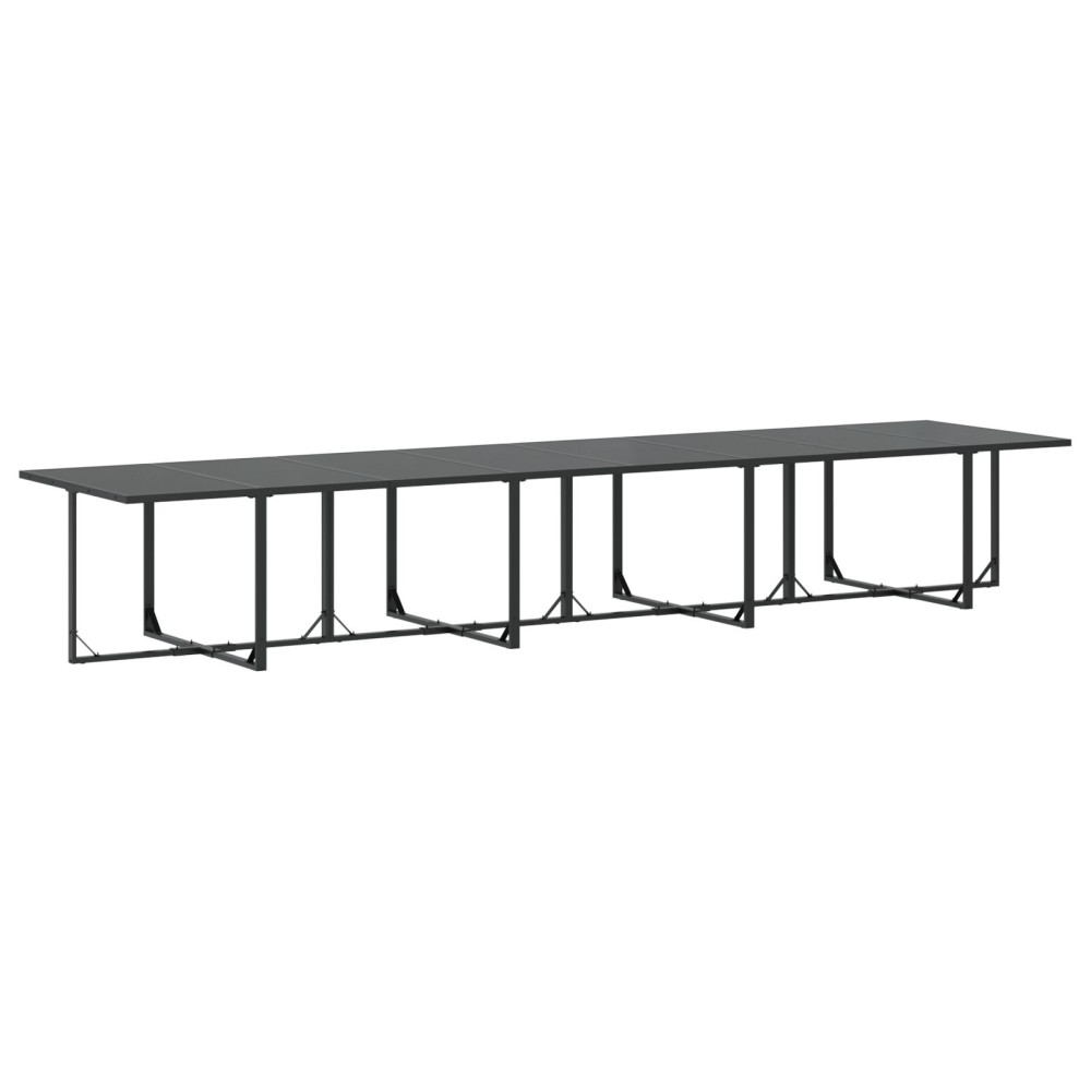 Produktbild för Trädgårdsmöbelset 9 pcs Svart Stål