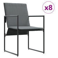 Produktbild för Trädgårdsmöbelset 9 pcs Svart Stål