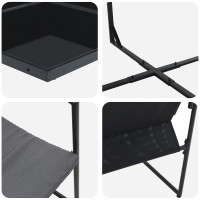 Produktbild för Trädgårdsmöbelset 9 pcs Svart Stål