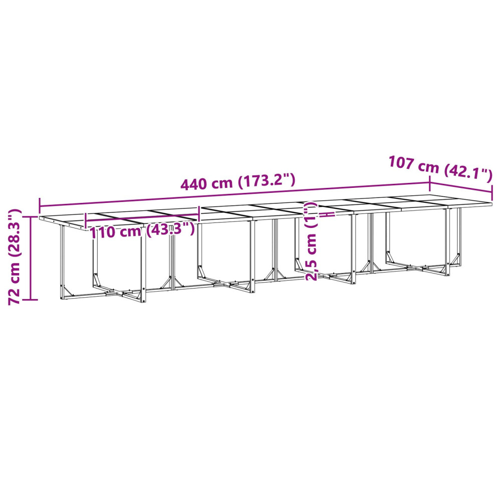 Produktbild för Trädgårdsmöbelset 9 pcs Svart Stål
