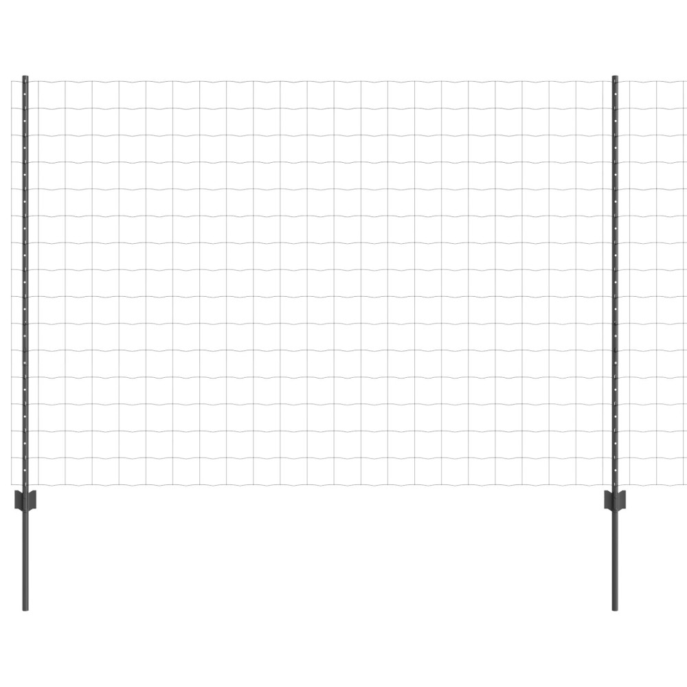 Produktbild för Euro Staket med Stöd 10 x 1,6 m PVC-belagda stål Grå Mesh