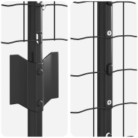 Produktbild för Euro Staket med Stöd 10 x 1,6 m PVC-belagda stål Grå Mesh