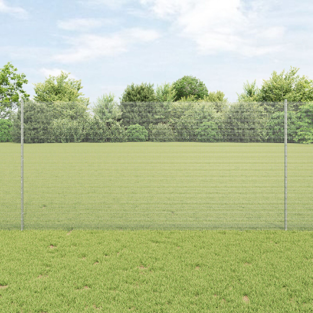 Produktbild för Svetsat trådgeller med stolpar 10 x 1,2 m Galvaniserat stål