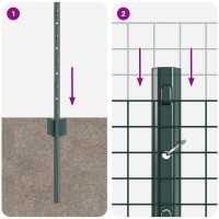 Produktbild för Svetsat trådgeller med stolpar 25 x 0,8 m PVC-belagda stål Grön
