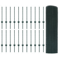 Produktbild för Svetsat trådgeller med stolpar 50 x 0,6 m PVC-belagda stål Grön