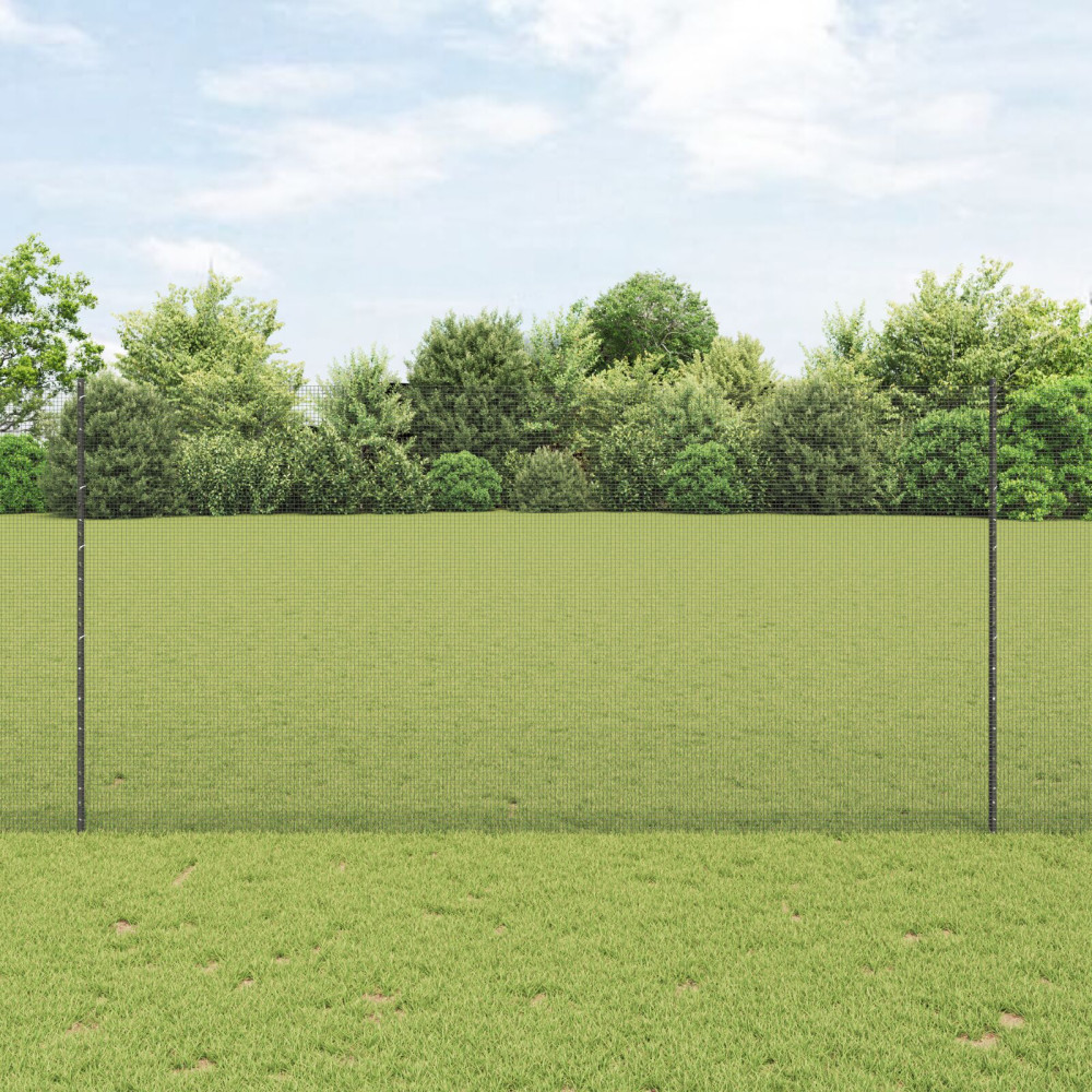 Produktbild för Svetsat trådgeller med stolpar 10 x 1,6 m PVC-belagda stål Grå