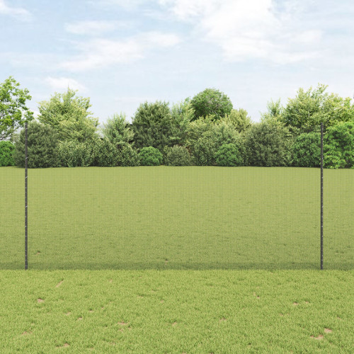 vidaXL Svetsat trådgeller med stolpar 10 x 1,6 m PVC-belagda stål Grå