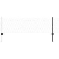 Produktbild för Sexkantigt staket med stolpe 50 x 0,6 m PVC-belagda stål Grå