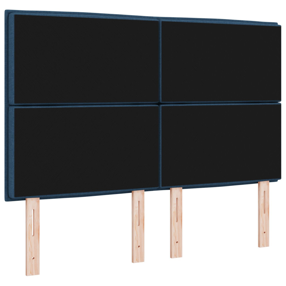 Produktbild för Huvudgavel Blå 144 cm tyg