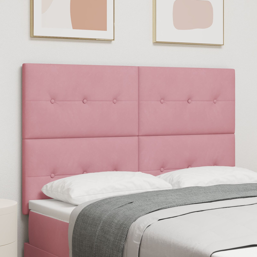 Produktbild för Huvudgavel Rosa 160 cm Sammet